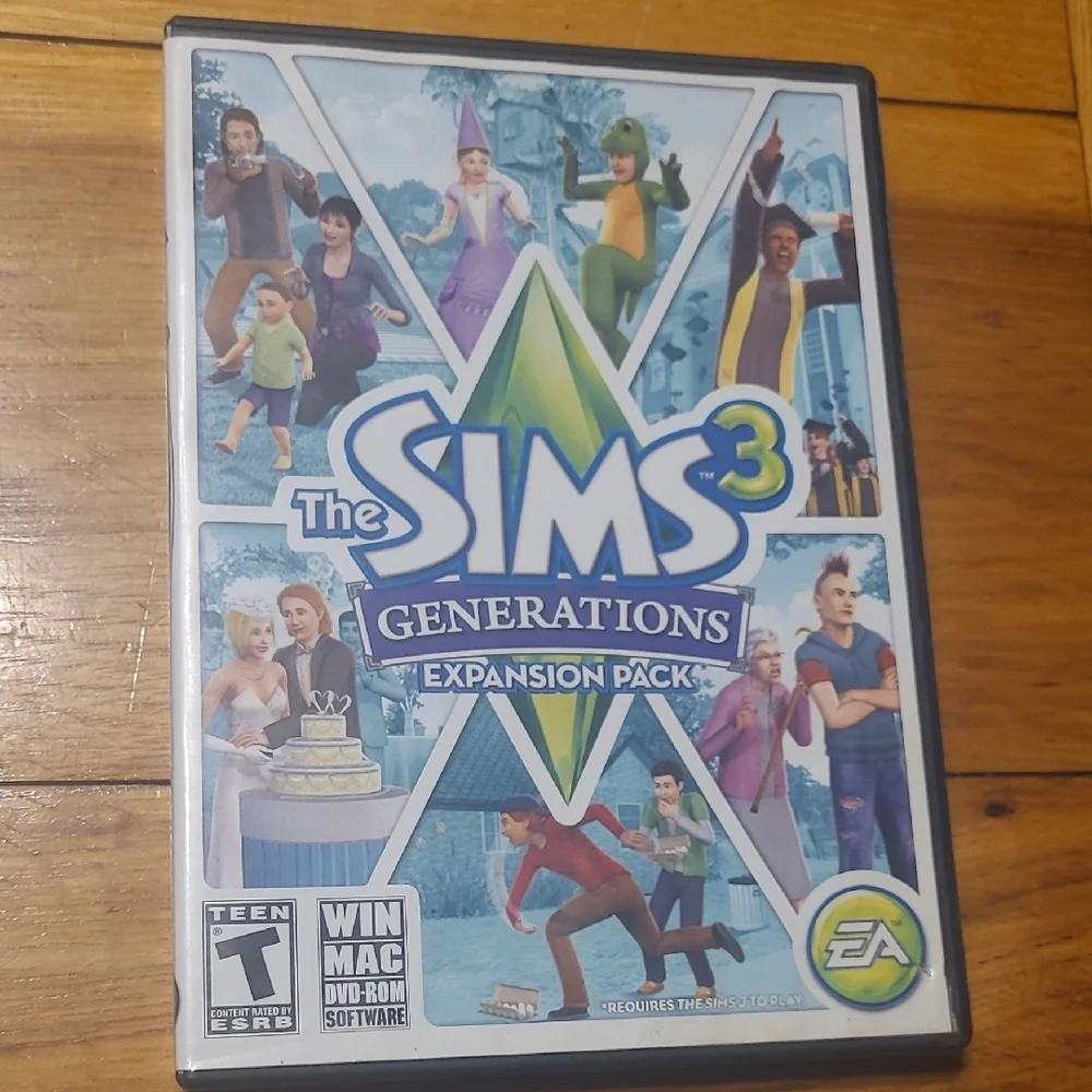 The Sims 3 Generations Expansion Pack (EA) - Blue/Green Case Art